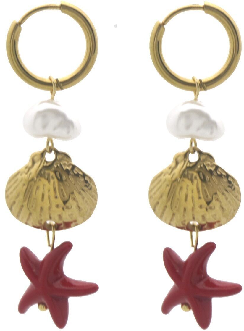 B-B17.2 E936-012G S. Orecchini in acciaio Stella marina 4.5x1.5cm