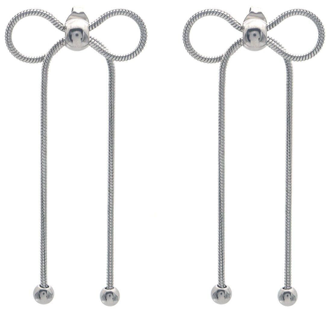 E-C4.4 E091-121S S. Orecchini in acciaio con fiocco 5.5cm