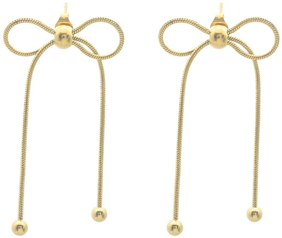 E-C15.1 E091-121G S. Orecchini in acciaio con fiocco 5.5cm