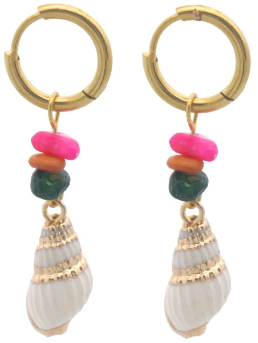 B-F18.4 E936-003G S.Orecchini in acciaio conchiglie 4cm