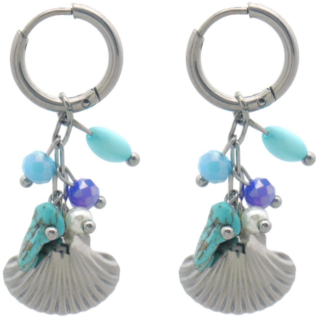 B-C5.5 E936-005S S.Orecchini in acciaio con ciondoli 4 cm