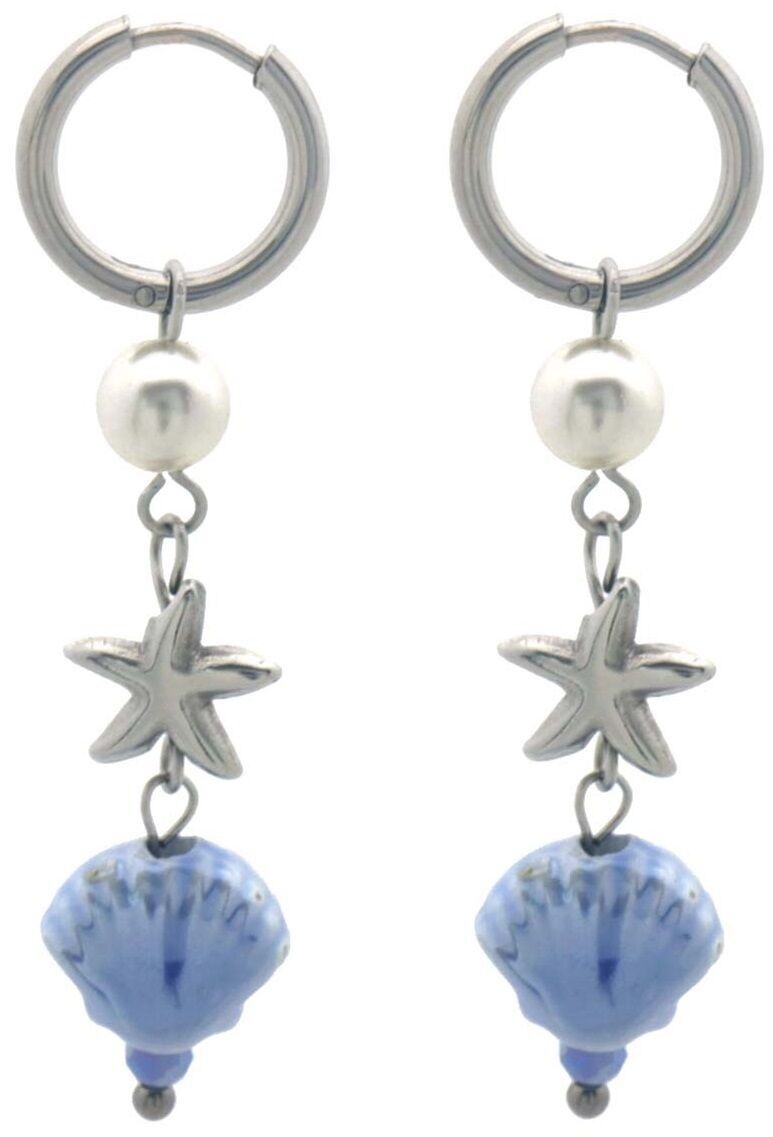 C-D6.3 E936-006S S. Orecchini in acciaio con ciondoli 4.5cm