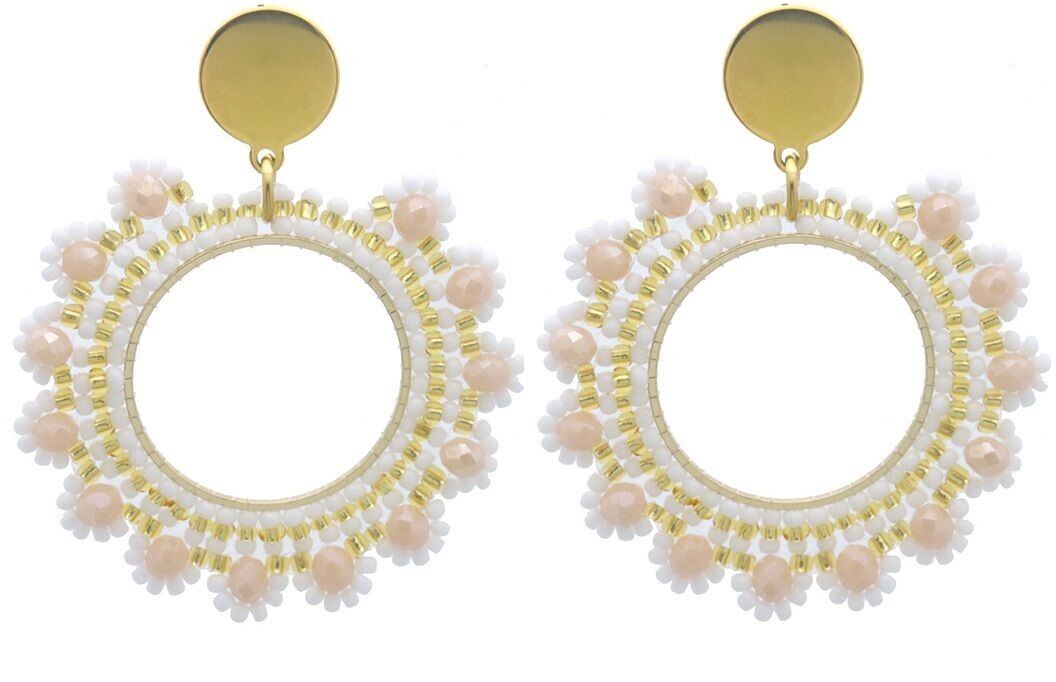 La-Re4.5 E930-002 S.Orecchini in acciaio con perline 5x4cm