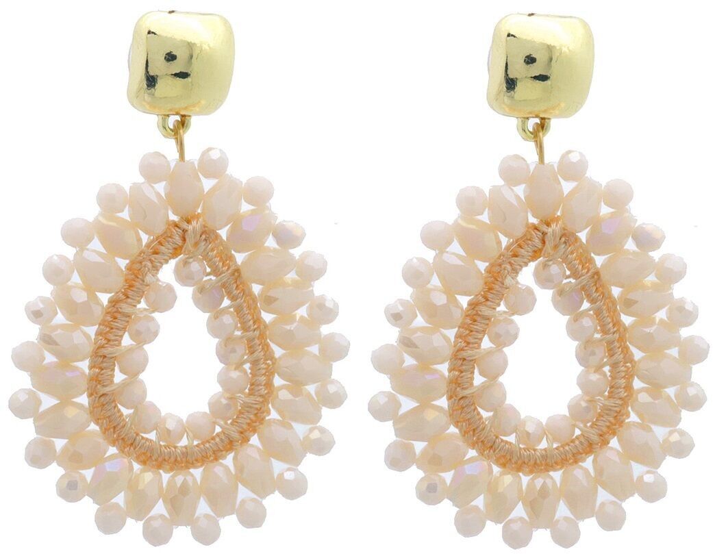 G-B23.2 E007-050-1 Orecchini in vetro sfaccettato 6x4cm