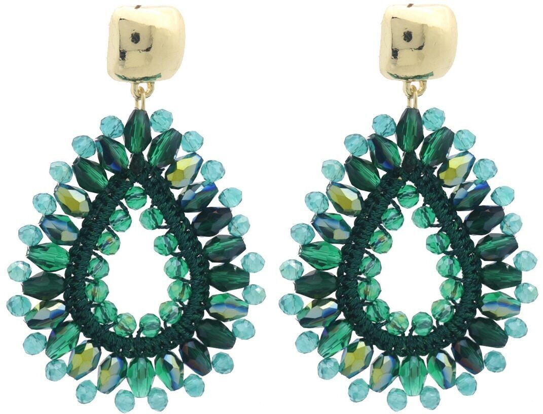 Sol-Si9.3 E007-050-4 Orecchini in vetro sfaccettato 6x4cm