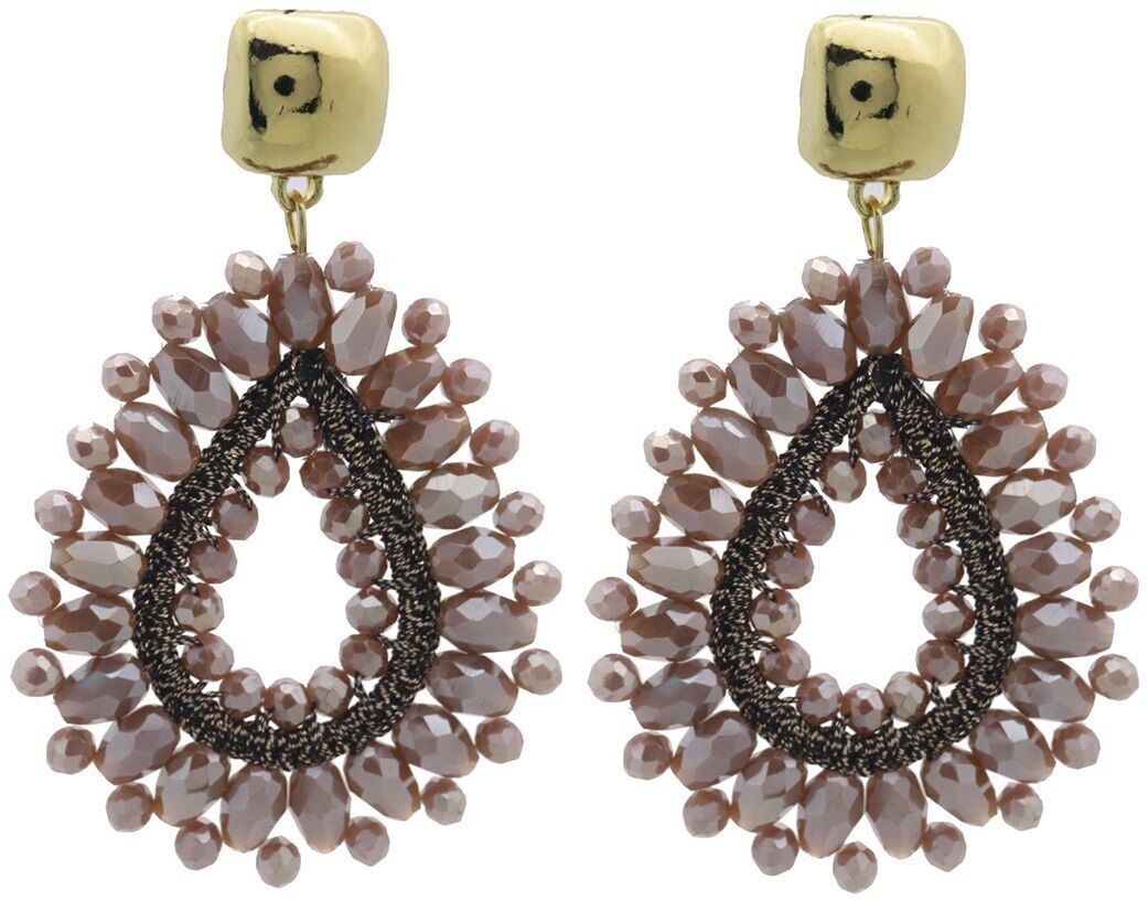 G-E23.2 E007-050-2 Orecchini in vetro sfaccettato 6x4cm