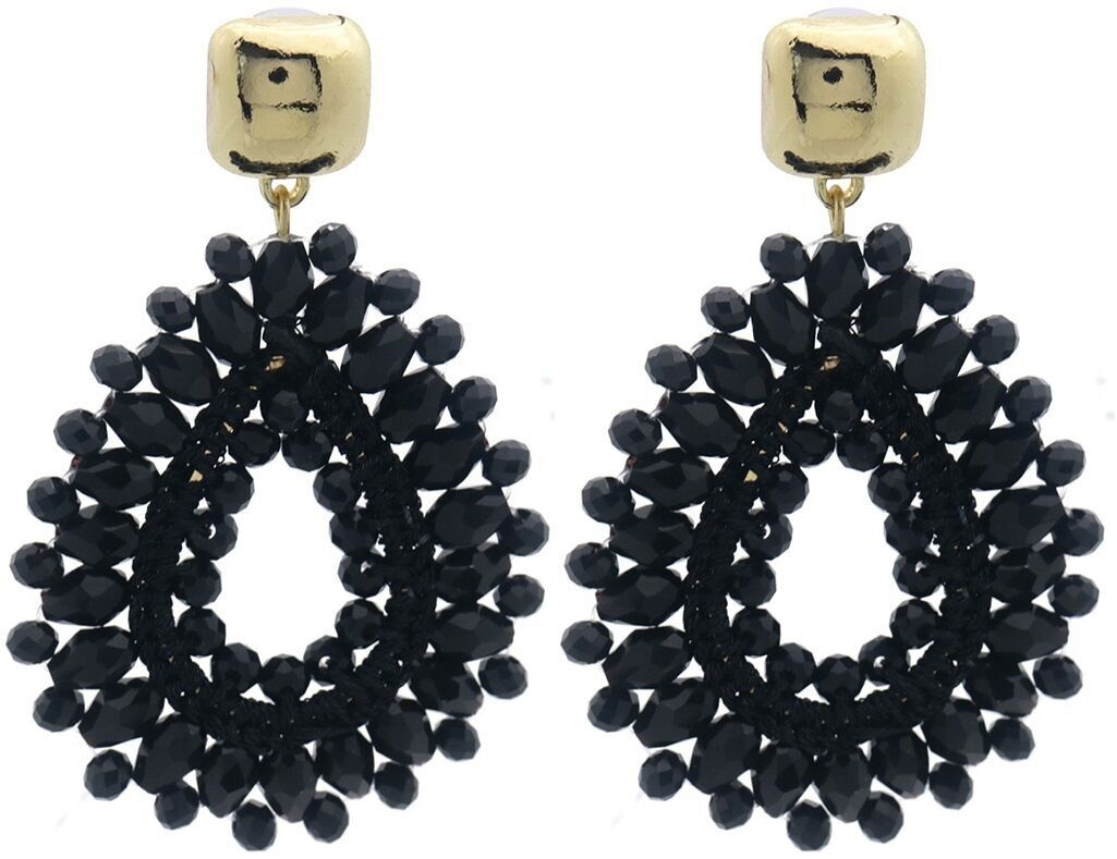 G-B12.2 E007-050-3 Orecchini in vetro sfaccettato 6x4cm