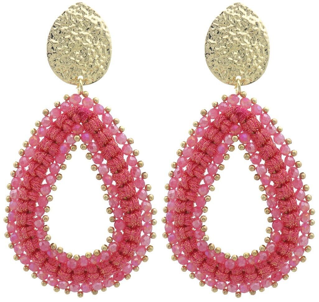 B-E14.2 E007-061-3 Orecchini in vetro sfaccettato 8x4.5cm