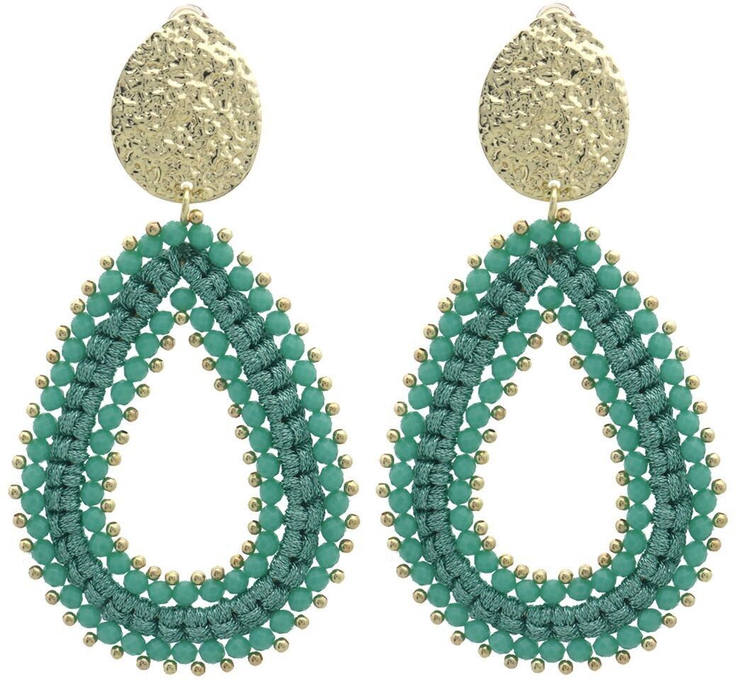 E-A1.2 E007-061-4 Orecchini in vetro sfaccettato 8x4.5cm