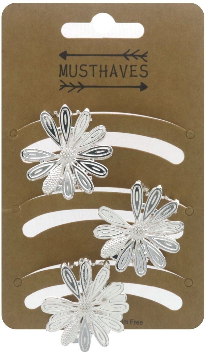 I-B1.1 H918-006-2 Fermaglio per capelli in metallo da 3 cm a forma di fiore - 3 pezzi