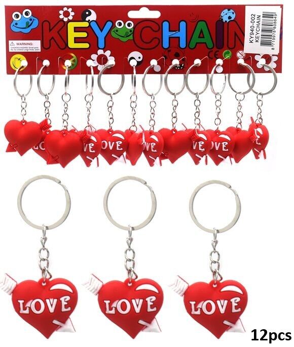 B-D14.1 KY940-002 Portachiavi a forma di cuore 12 pezzi