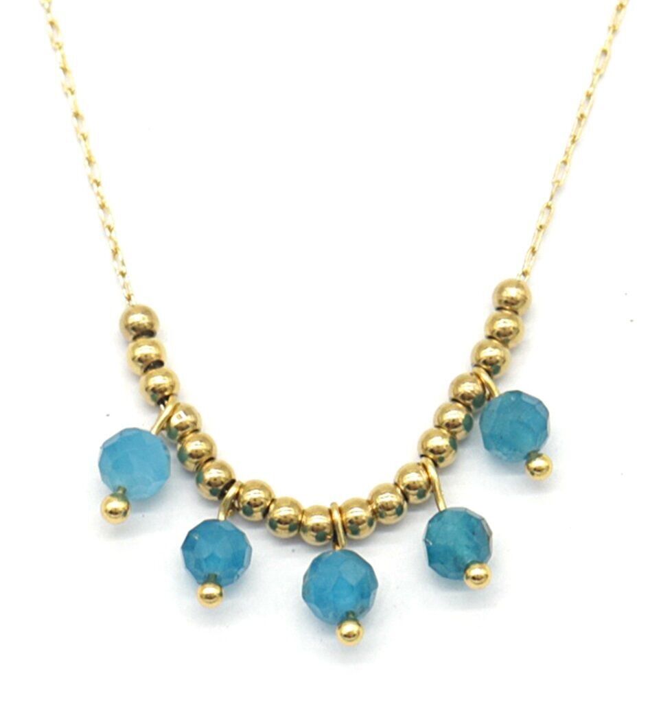 F-B15.2 N031-018G S.Collana in acciaio e pietre