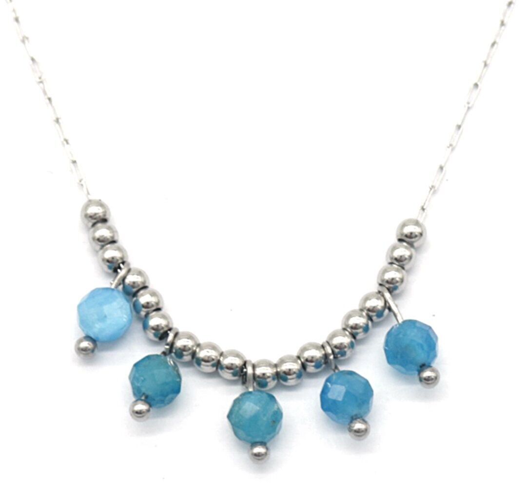 F-D19.1 N031-018S S.Collana in acciaio e pietre