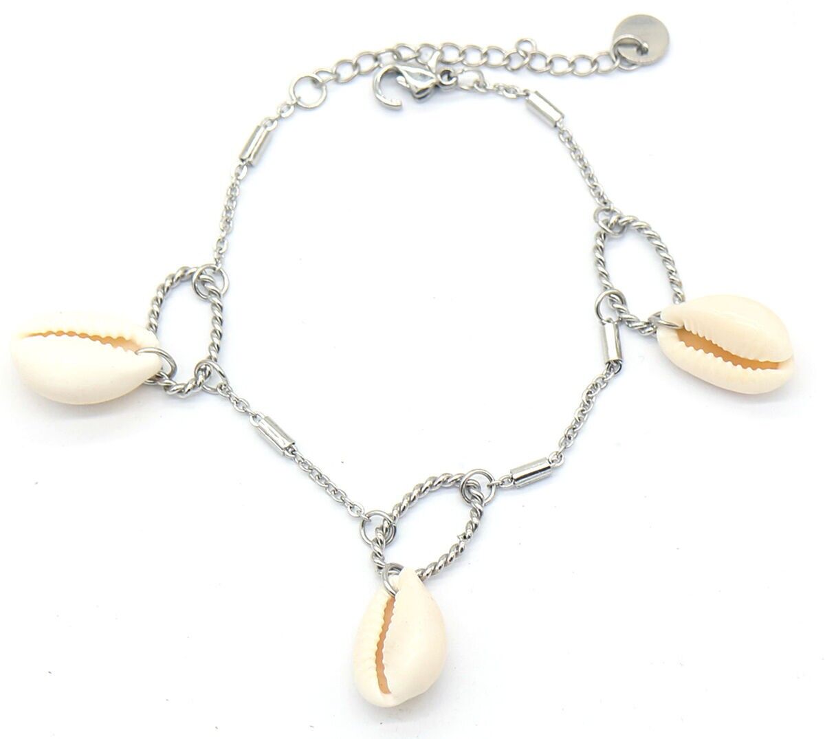 D-C21.2 B220-022S S.Bracciale in acciaio Conchiglie Argento