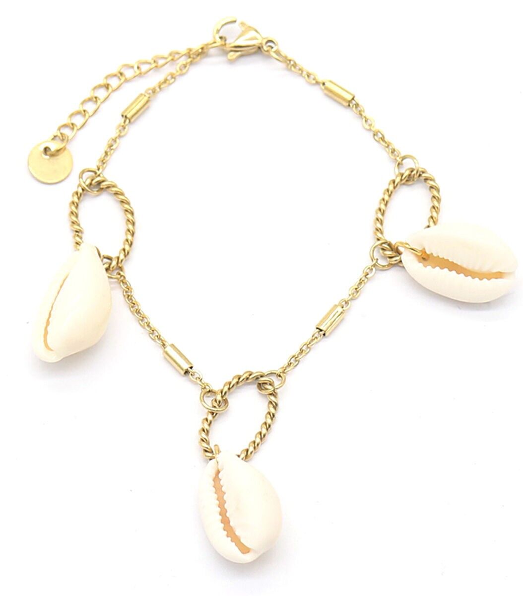 D-E3.2 B220-022G S.Bracciale in acciaio Conchiglie Oro