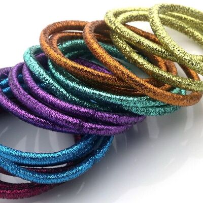 S-E2.4 H924-001-2 Elastici per capelli glitterati - 18 pezzi