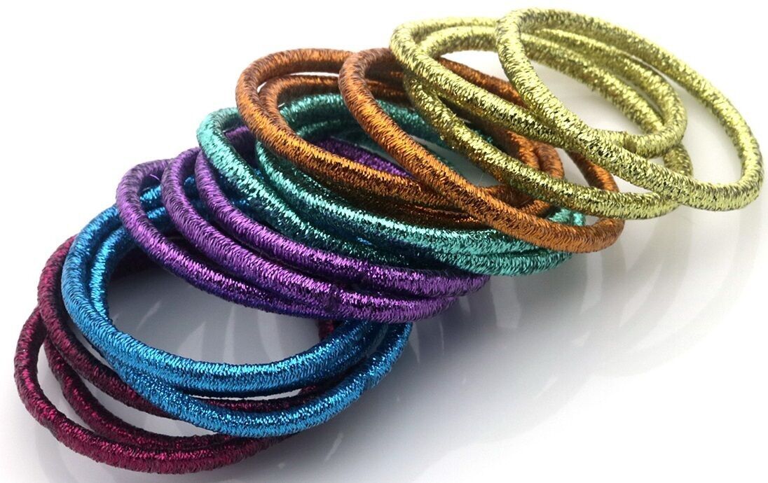 S-E2.4 H924-001-2 Elastici per capelli glitterati - 18 pezzi
