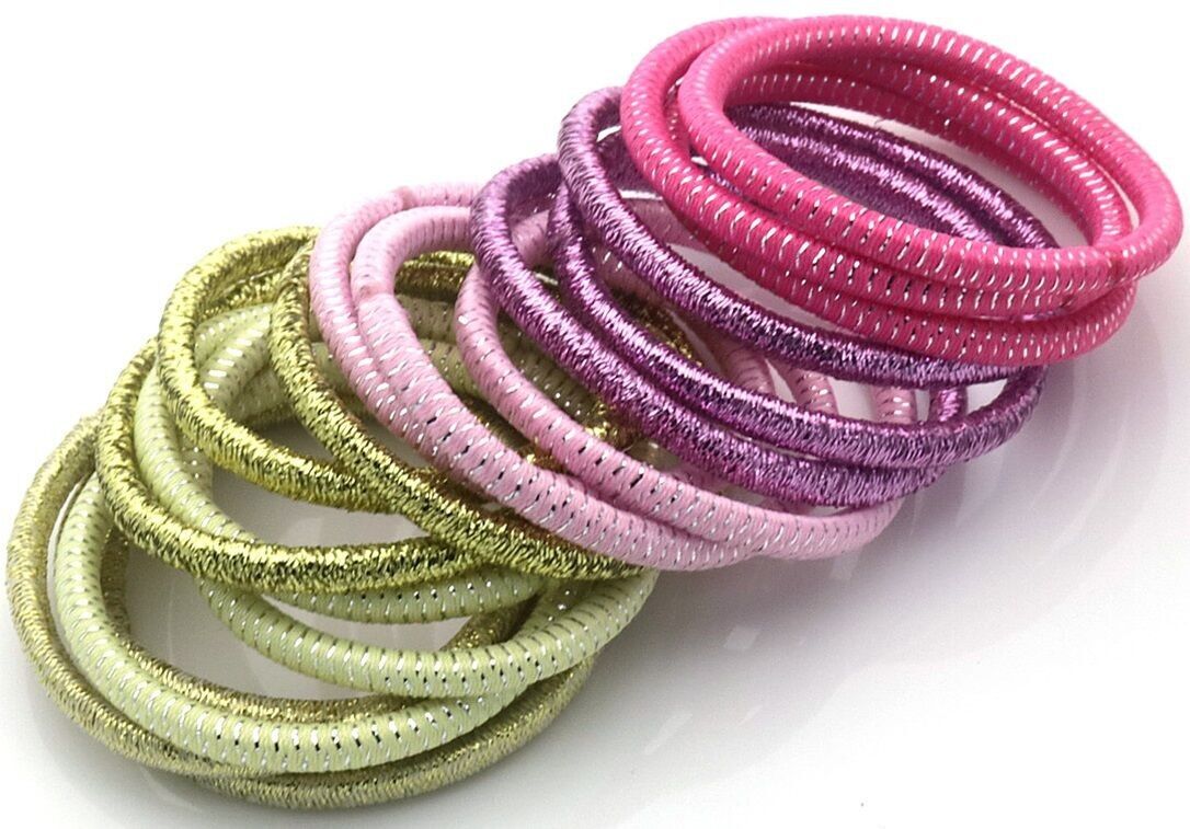 S-A6.5 H924-001-3 Elastici per capelli glitterati - 18 pezzi