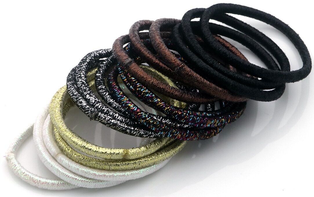 S-E2.1 H924-001-6 Elastici per capelli glitterati - 18 pezzi