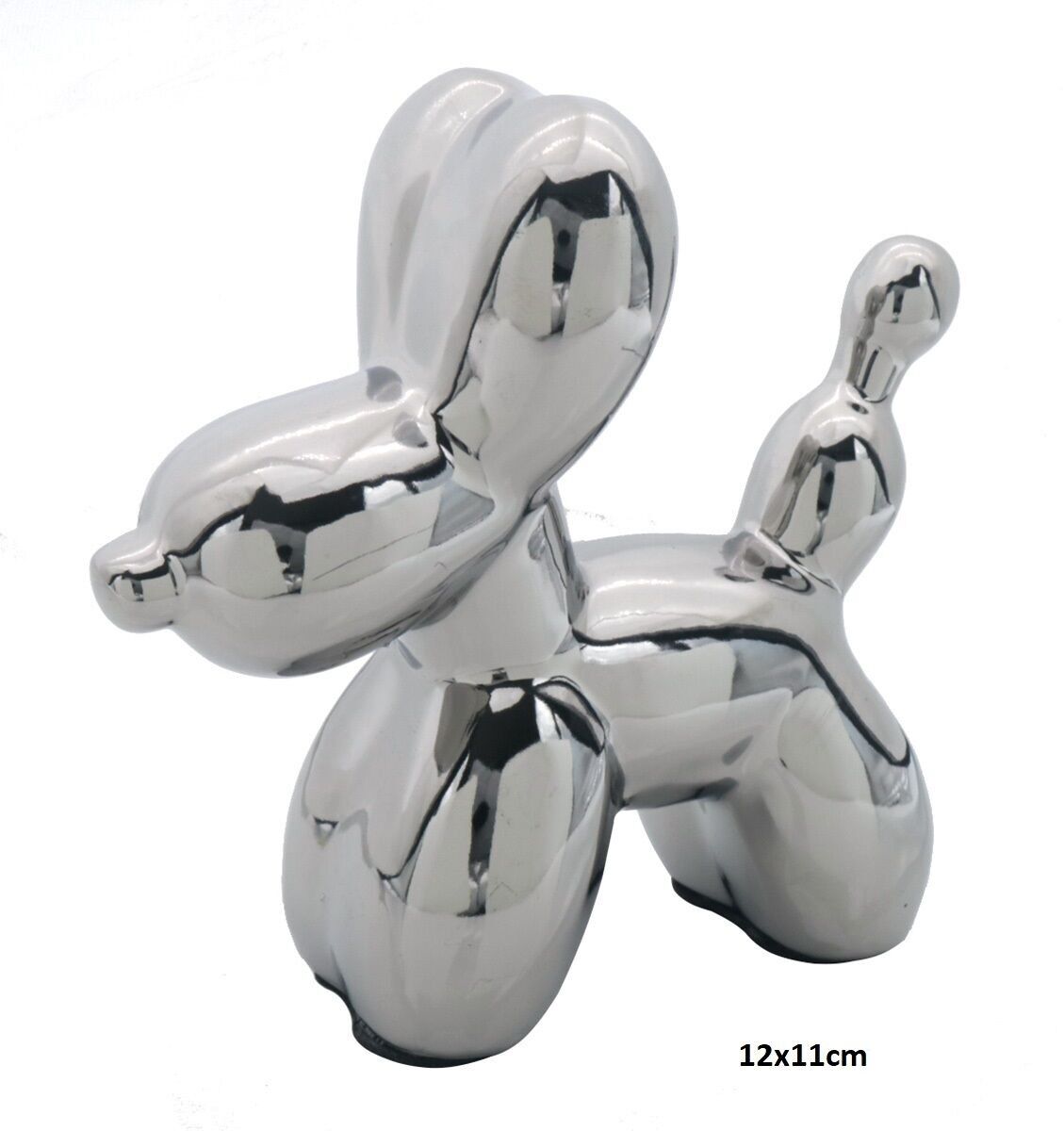 R-D4.1 C952-002S Cane in ceramica argento 12x11cm