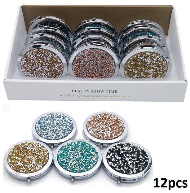 Q-D2.1 MIRROR929-002 Specchio cosmetico 7 cm Cristalli - 12 pezzi