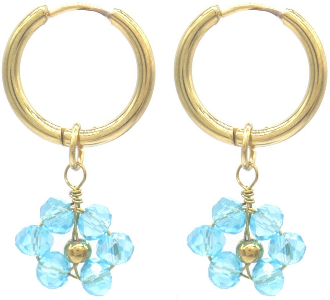 E-B20.4 E103-232-3 S. Orecchini in acciaio e perle di vetro 3x1.5cm