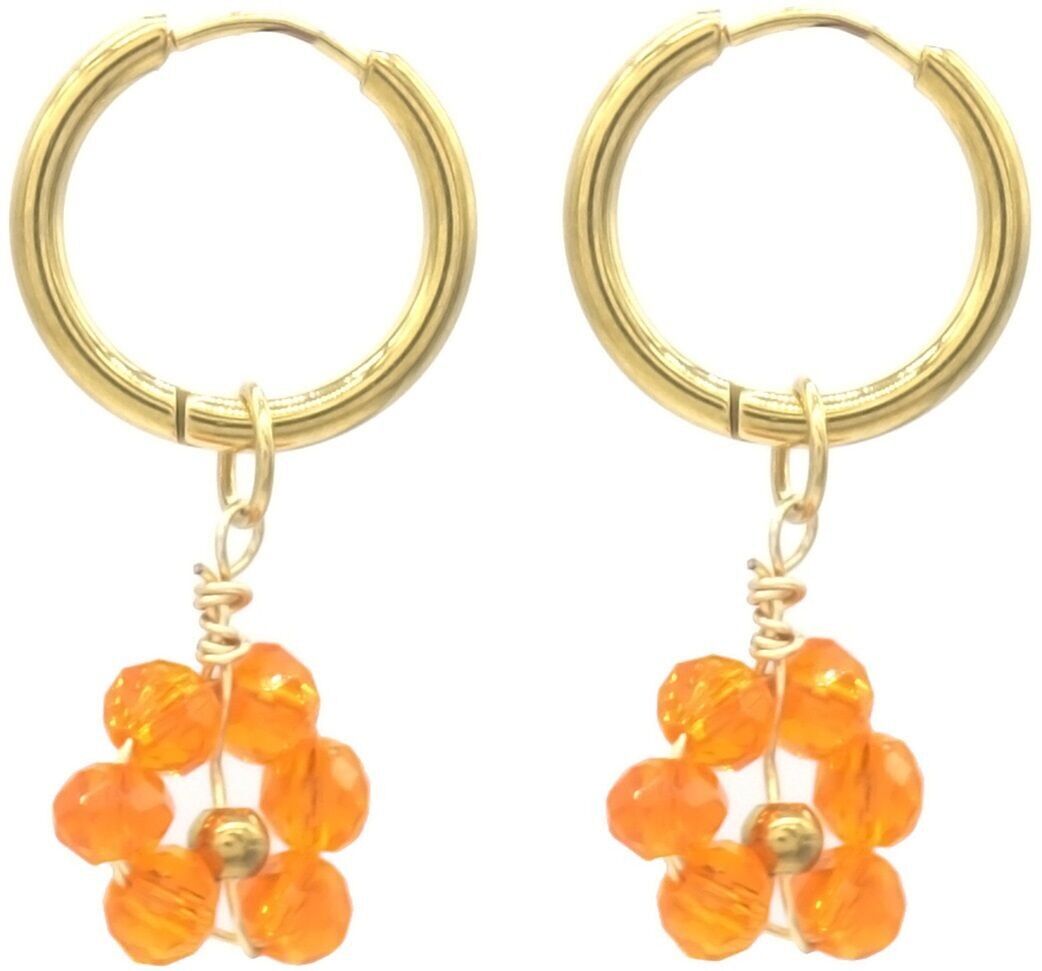 E-A17.3 E103-232-4 S. Orecchini in acciaio e perle di vetro 3x1.5cm