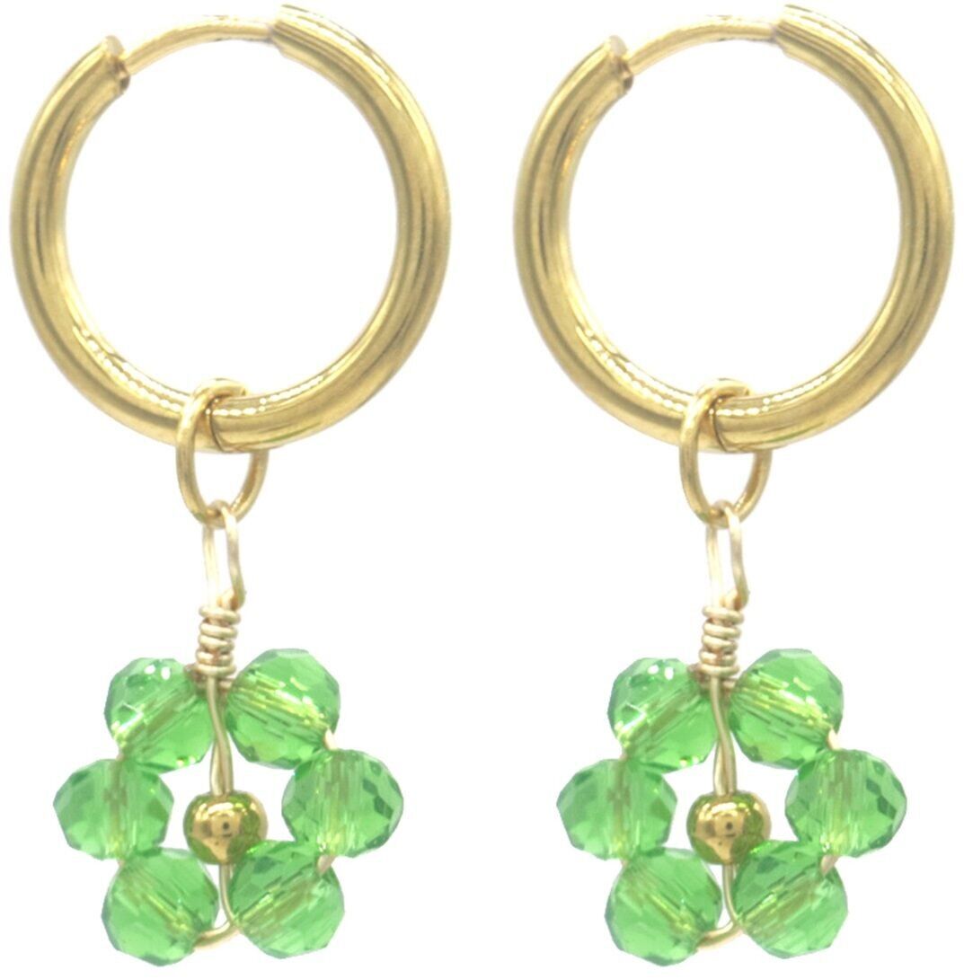 Mi-Si6.3 E103-232-5 S. Orecchini in acciaio e perle di vetro 3x1.5cm