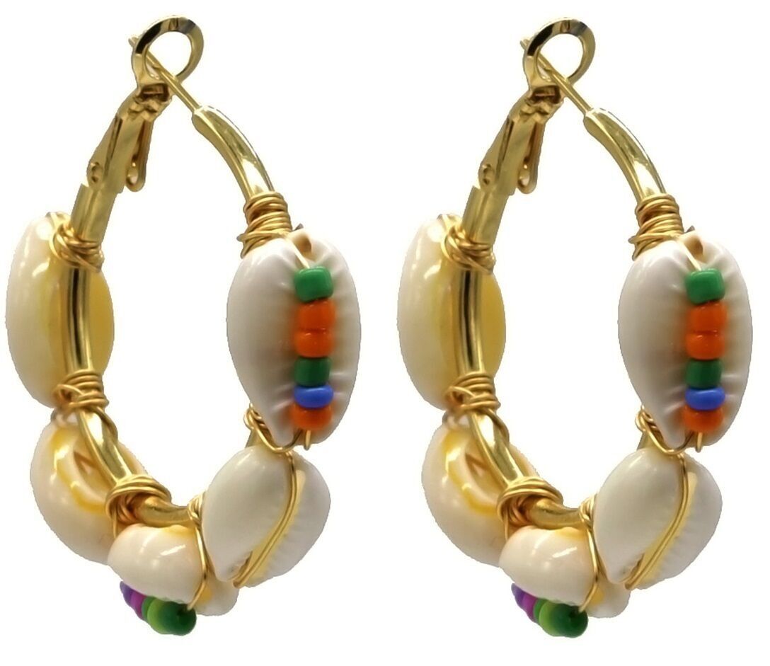 G-D10.1 E221-474 S.Orecchini in acciaio conchiglie 4cm