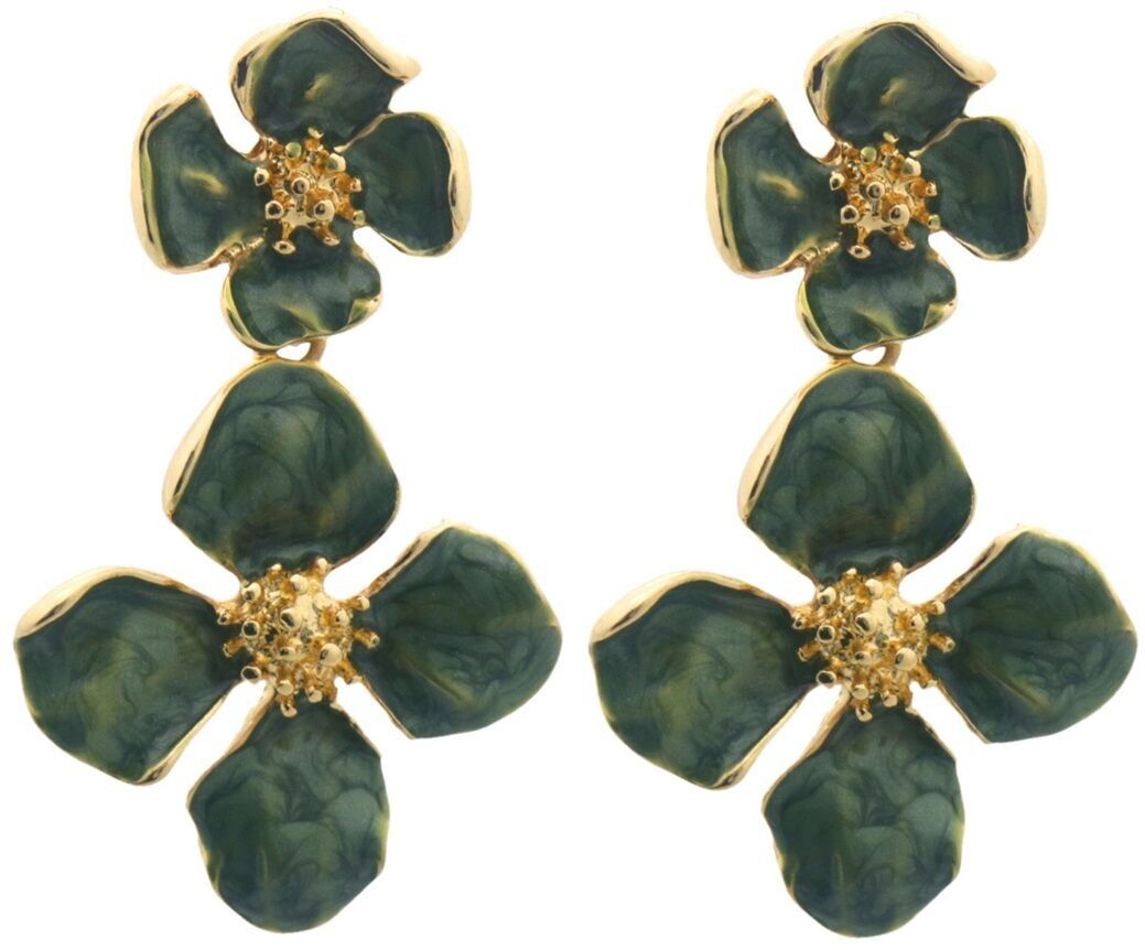 H-F18.2 E2522-007 Orecchini alla moda Fiore 6x3.5cm