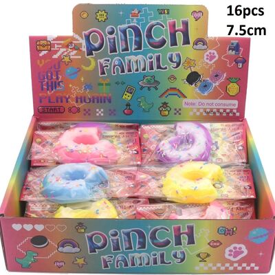 K-E3.1 TOY2535-030 Giocattoli decompressivi squishy - Ciambella 7.5 cm - 16 pezzi