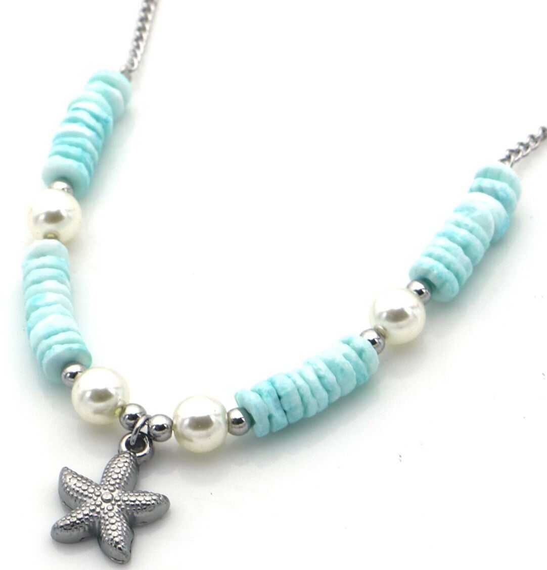 J-D8.2 N074-007S-2 S.Collana in acciaio Stella marina 40-45cm