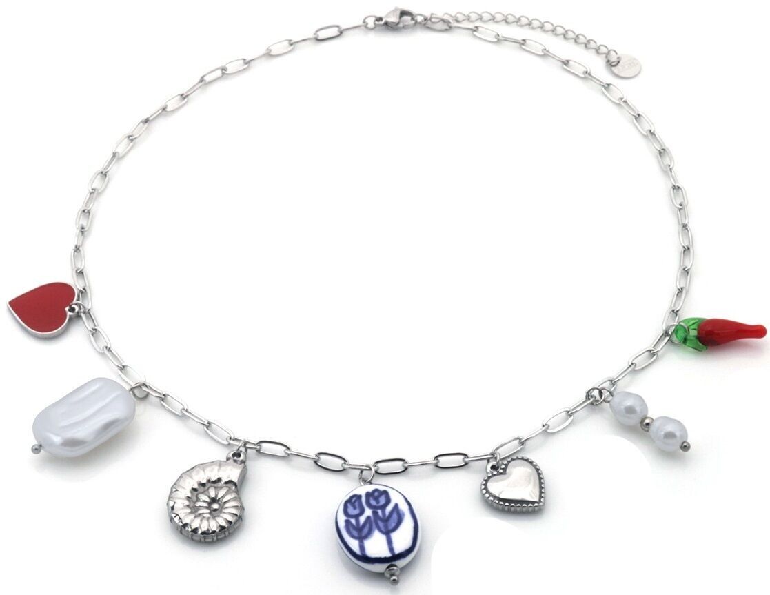 I-C7.1 N2503-025S S.Ciondoli per collana in acciaio 40-45 cm