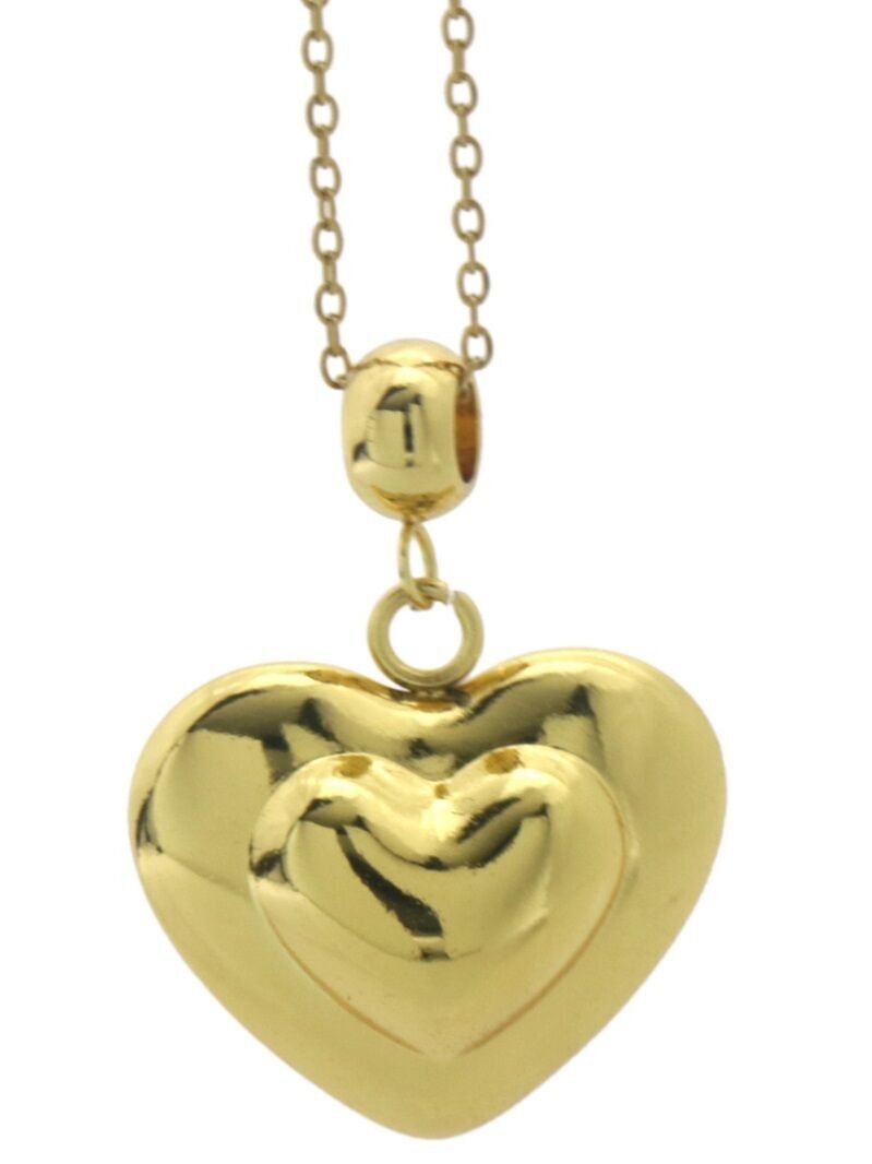 I-E23.1 N2517-025G S. Collana in acciaio 2.Cuore da 5 cm 40 - 45 cm