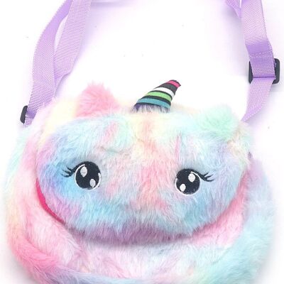 R-E4.2 BAG2403-010-3 Fluffy Bag Unicorn 19x14cm