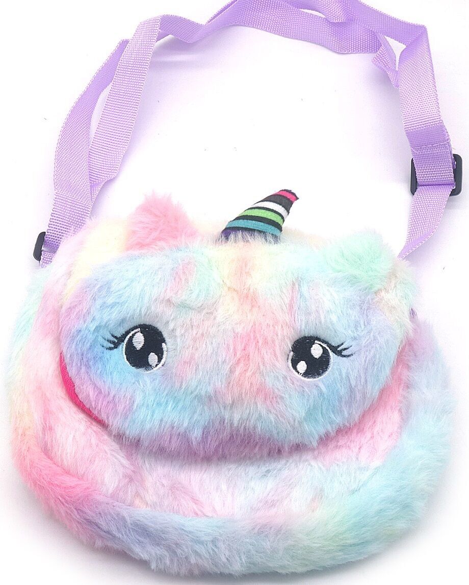 R-E4.2 BAG2403-010-3 Flauschige Tasche Einhorn 19x14cm