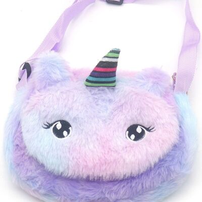 R-E2.2 BAG2403-010-2 Fluffy Bag Unicorn 18*14.5cm
