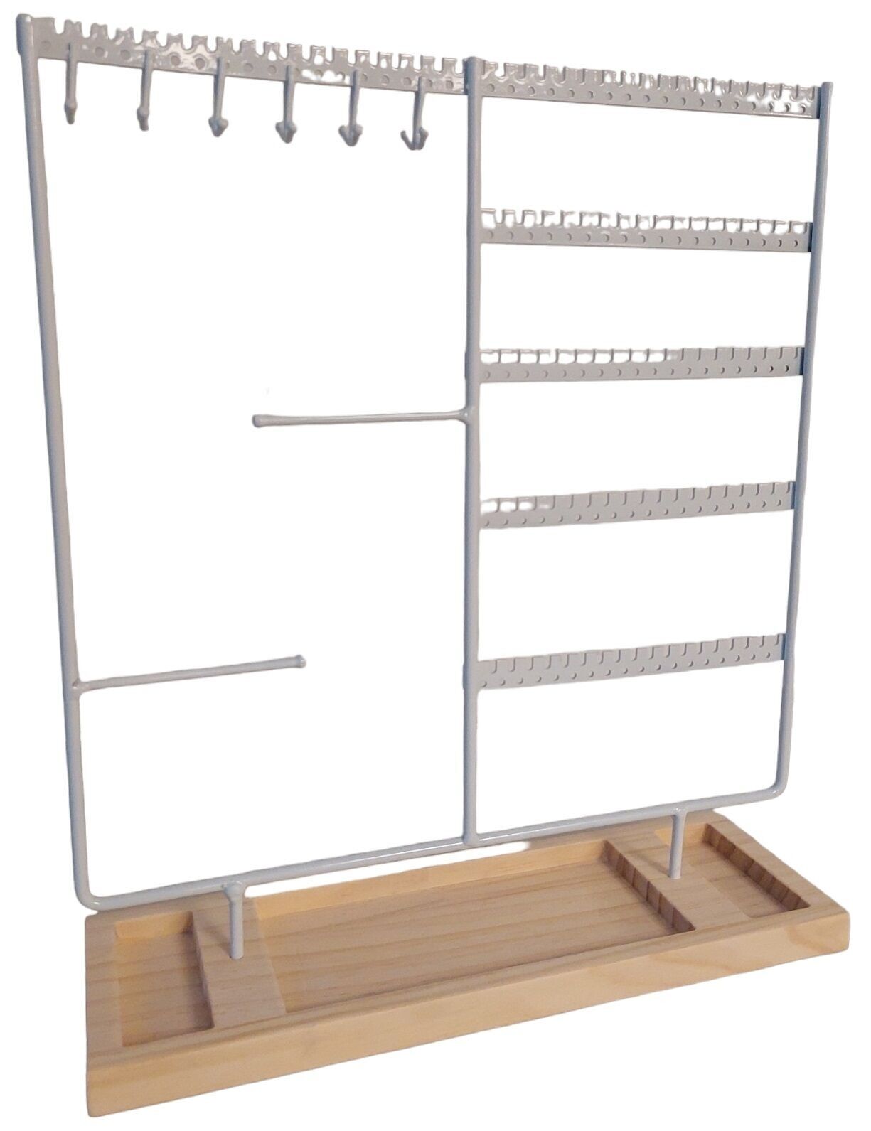 R-L6.2 PK424-168 Schmuckdisplay Metall mit Holz 35x30x9.5cm Weiß