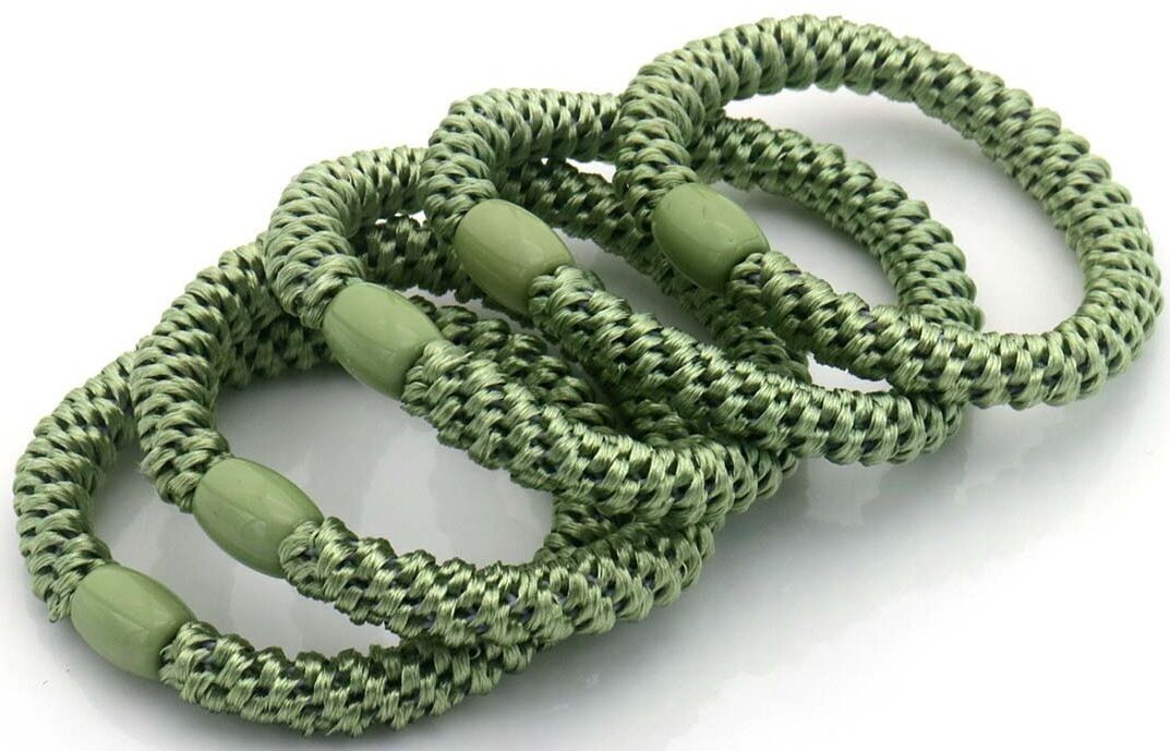 F-B14.2 H2253-004-XD6251 Set di elastici per capelli 5 pezzi verde