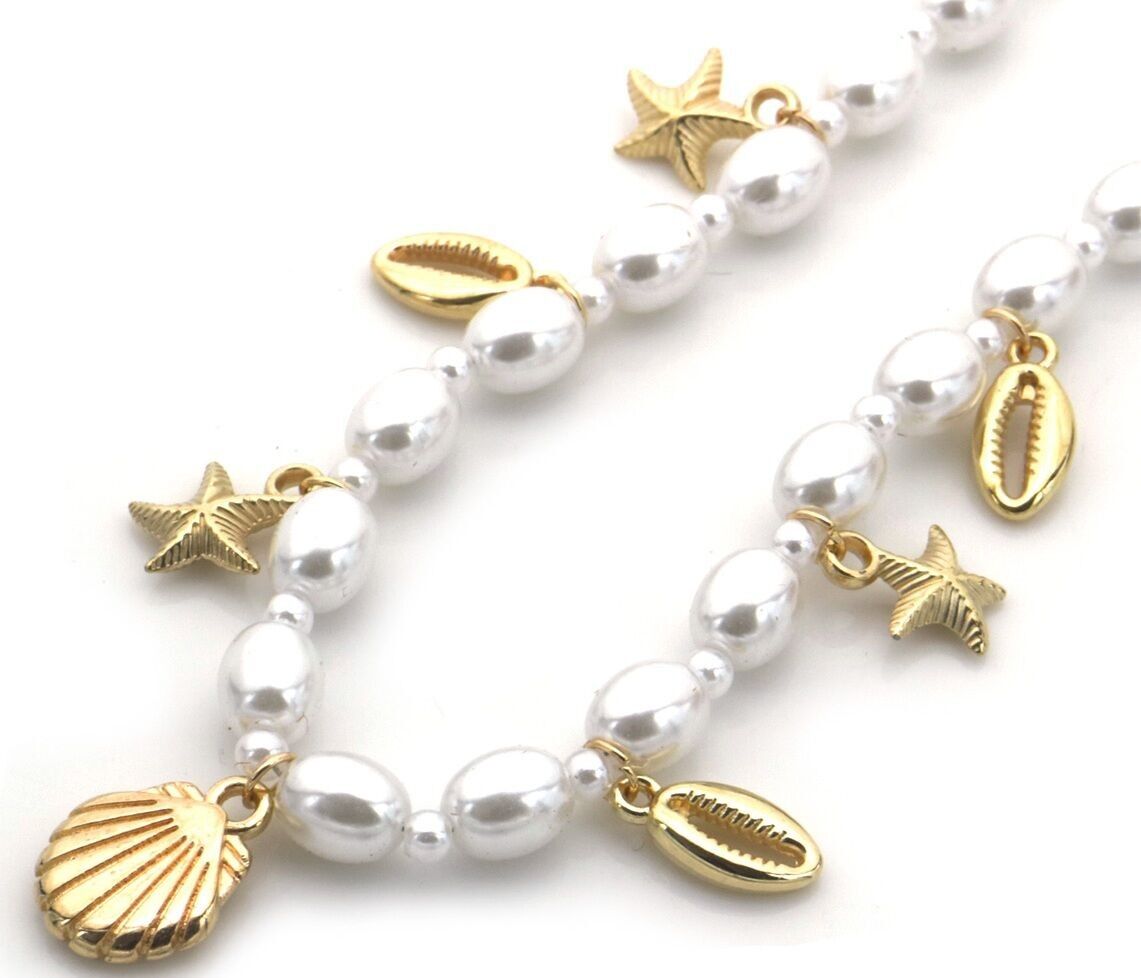 D-C9.3 N2540-071 Mode Halskette Perlen Charms