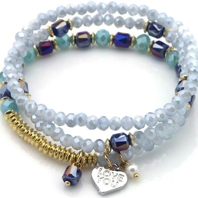 F-E16.3 B2529-040-2 Bracelet Set Glassbeads