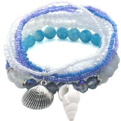 F-F2.1 B2529-052-1 Bracelet Set Glassbeads Shell