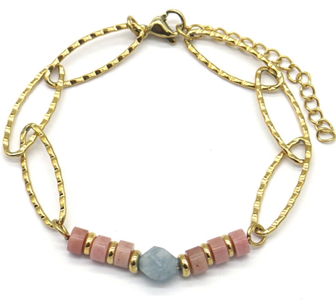 D-A10.1 B031-030G S.Stahlarmband Steine