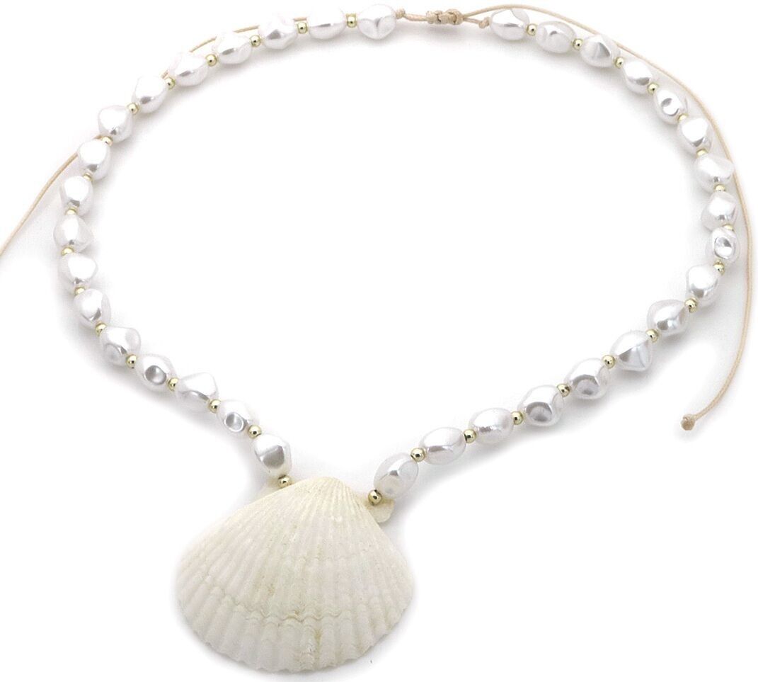 J-E3.2 N2540-062 Fashion Halskette Perlen - Muschel