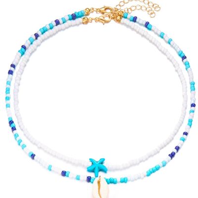 G-E14.2 N2540-068-1 Fashion Necklace Set Shell
