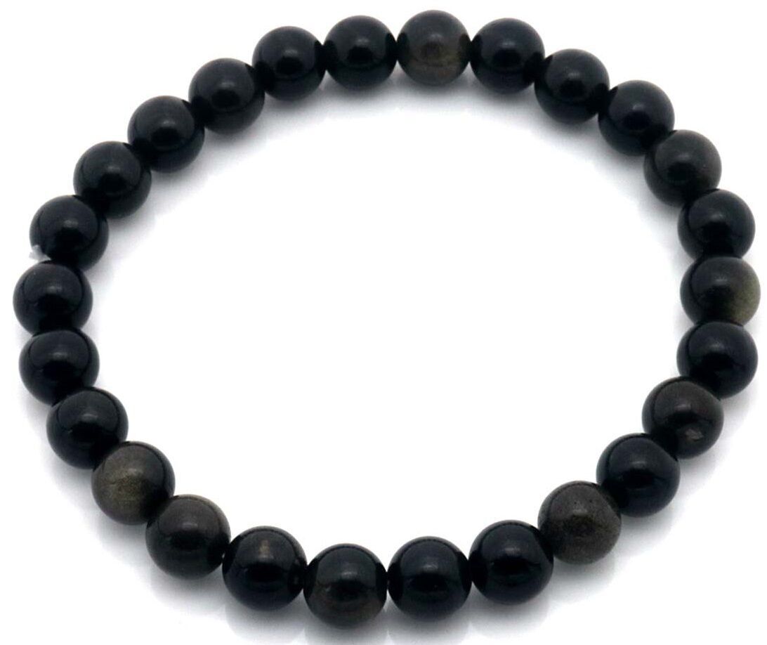 E-A4.3 B002-009 Steinarmband 8mm Obsidianstein -21cm