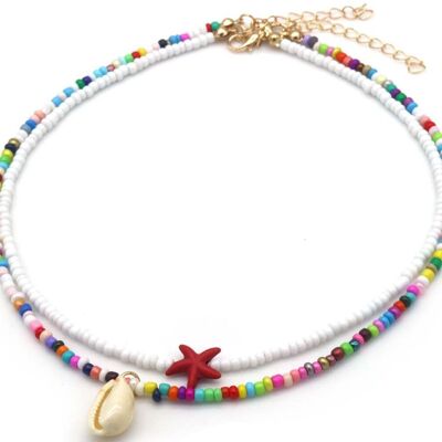 G-E3.1 N2540-068-2 Fashion Necklace Set Shell
