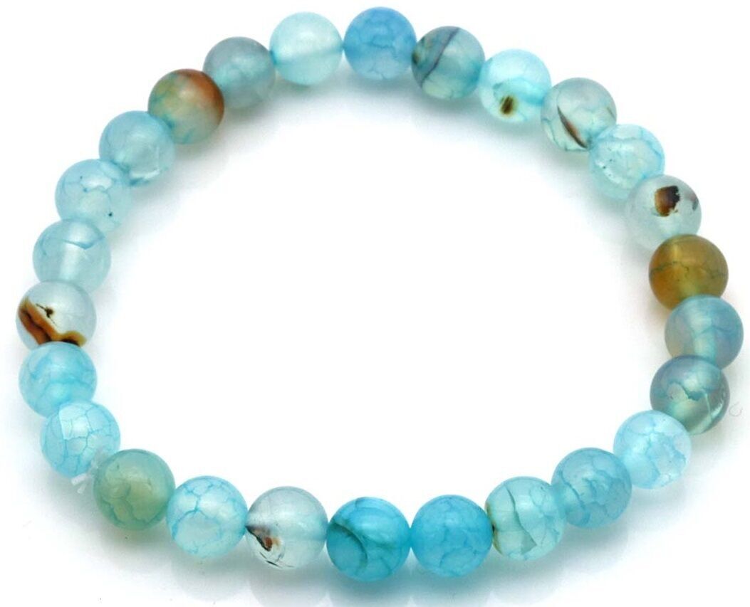 E-C20.1 B002-200 Steinarmband 8mm Blauer Drachenstein - 21cm