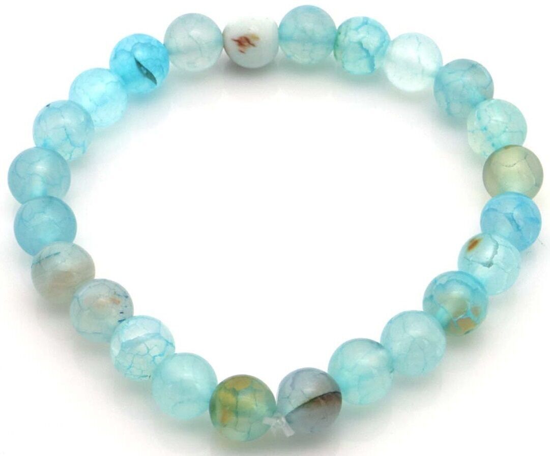 E-A4.2 B002-200 Steinarmband 8mm Blauer Drachenstein - 19cm