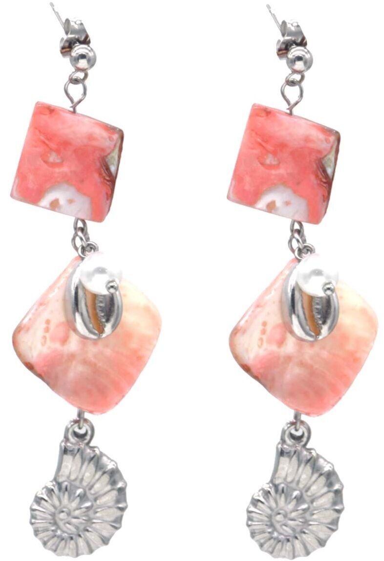 H-F6.5 E074-097S S. Orecchini in acciaio Conchiglie 6.5cm